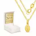 Komplet Złotej Biżuterii - Medalik Matka Boska Z Łańcuszkiem