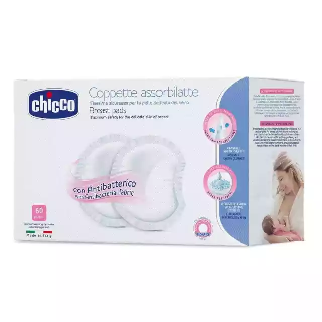 Chicco Wkładki Extra Comfort-60 Sztuk Antybakteryjne Wkładki Lak