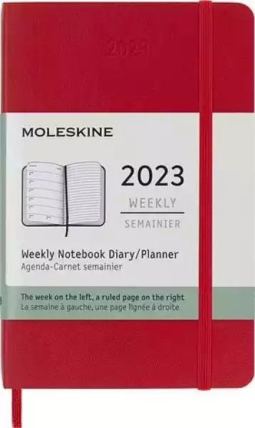 Kalendarz Moleskine 2023 12M P Czerwony Tygodniowy Miękka Oprawa