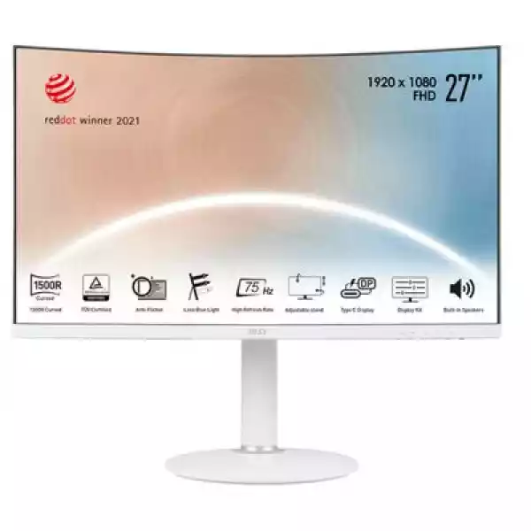 Monitor Msi Modern Md271Cpw 27 1920X1080Px 4 Ms Curved