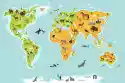 Fototapeta Mapa Świata Zwierzęta 3689