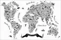 Deco Wall Fototapeta Mapa Świata Zwierzęta  3666