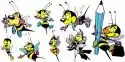 Deco Wall Naklejki Kolorowe Pszczoły, Pszczółka Zestaw 25