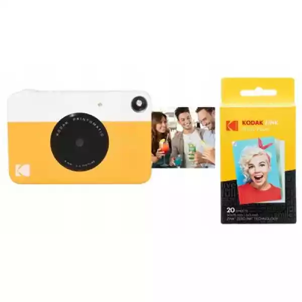 Aparat Kodak Printomatic Żółty + Wkład (20 Zdjęć)