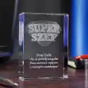 Odznaka 3D »Super Szef« • Personalizowany Kryształ 3D • Grawer 3