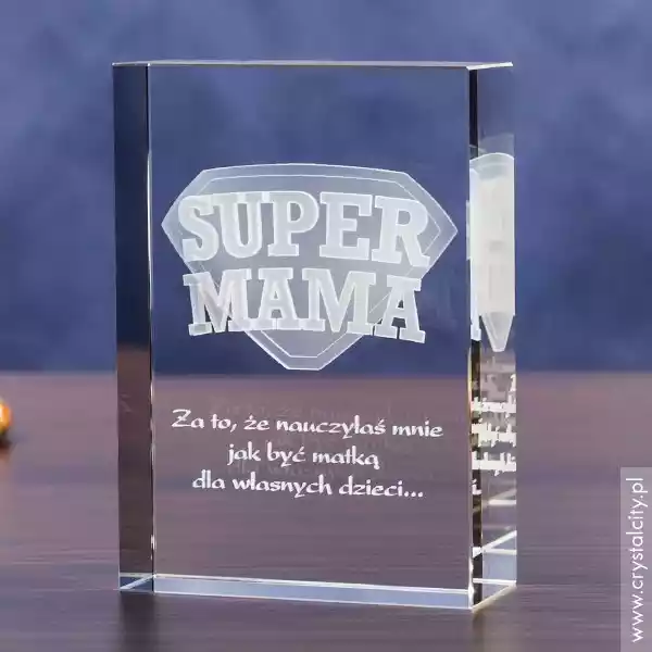 Odznaka 3D »Super Mama« • Personalizowana Statuetka 3D • Grawer 