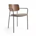 Krzesło Z Podłokietnikami Loe Brązowo-Szare Szer. 52,5 Cm
