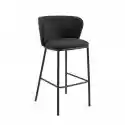 Krzesło Barowe / Hoker Tapicerowany Aura Czarny Wys. 102 Cm