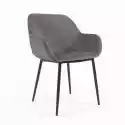 Krzesło Tapicerowane Z Podłokietnikami Donna Szare Szer. 59 Cm