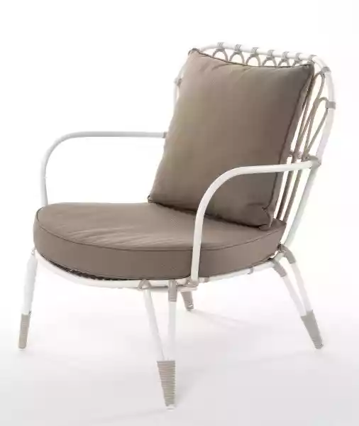 Miloo :: Fotel Wypoczynkowy Ivy 134X77X83Cm Aluminium Biel Poduc