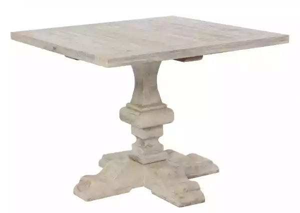 Miloo :: Stół Obiadowy Drewniany Palu Kwadratowy Biały Szer. 100