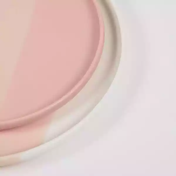 Talerz Deserowy Suri Porcelanowy Różowo-Biały