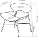 Marbet Style :: Fotel Kanu 2 Czerwono-Drewniany Podstawa Metalow