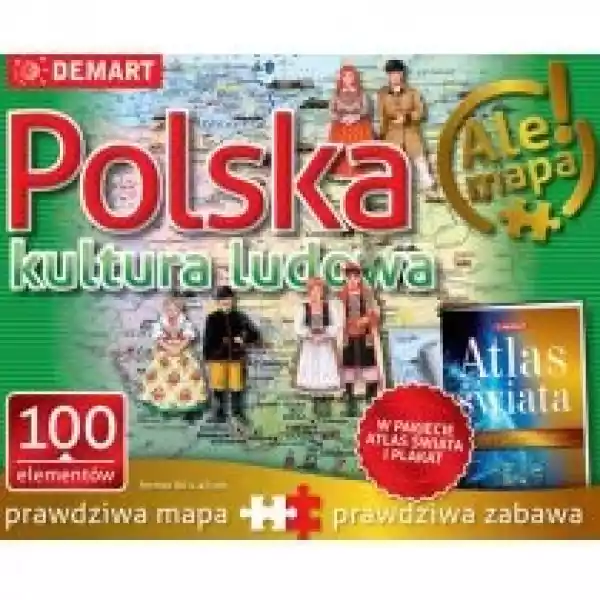  Puzzle 100 El. Polska. Kultura Ludowa + Atlas Demart