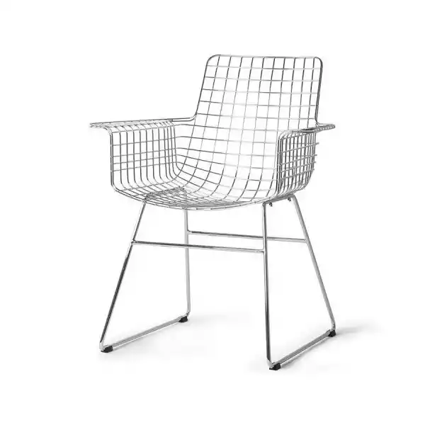 Hkliving :: Krzesło Metalowe Wire Z Podłokietnikami Chromowany