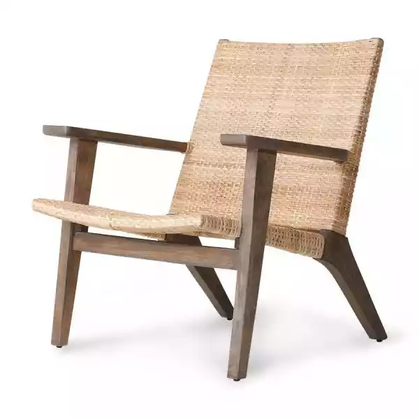 Hkliving :: Tkane Krzesło Drewniane Wypoczynkowe Wys. 76,5 Cm