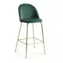 2Modern Krzesło Barowe / Hoker Tapicerowane Estella Zielono - Złote