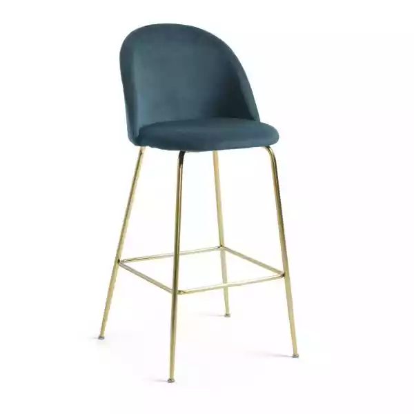 Tapicerowane Krzesło Barowe / Hoker Warnaga Zielony