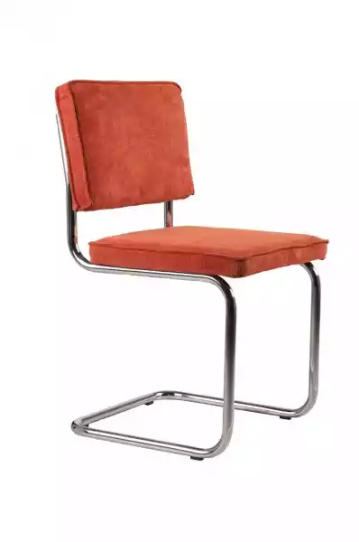 Zuiver :: Krzesło Tapicerowane Ridge Rib Pomarańczowe