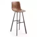 2Modern Krzesło Barowe / Hoker Traka Skórzany Brązowy Wys. 116 Cm