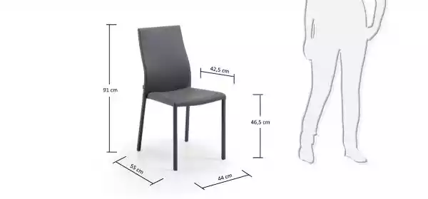 Krzesło Z Eko-Skóry Atuna Szare