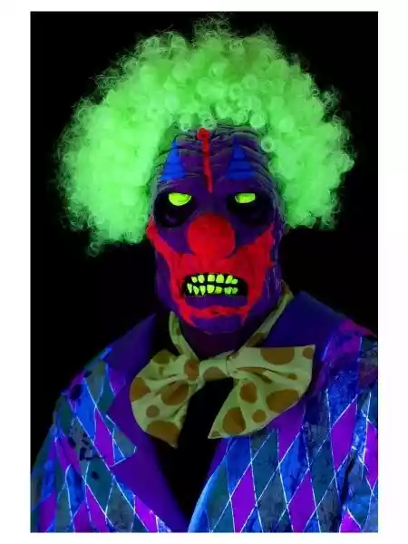  Maska Klaun Clown Halloween Świecąca W Świetle Uv