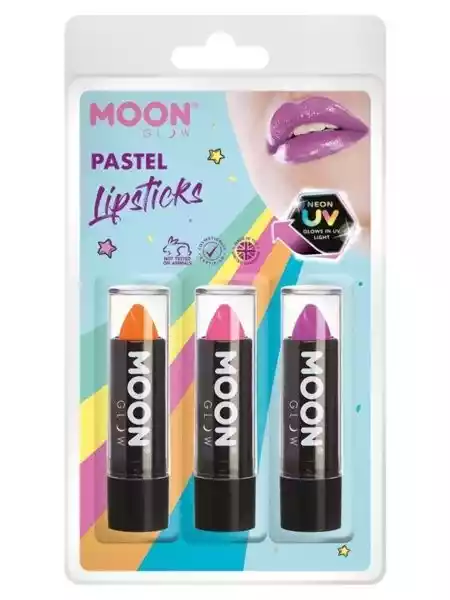Szminka Pomadka Neon Uv Zestaw Pastel 3Szt Lipstick