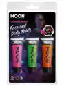 Moon Glow Zestaw Farb Do Twarzy I Ciała 3Szt Neon Uv New