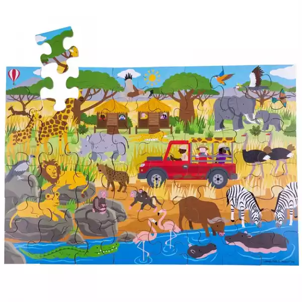 Puzzle Drewniane Safari Zwierzęta Bj916 48El.
