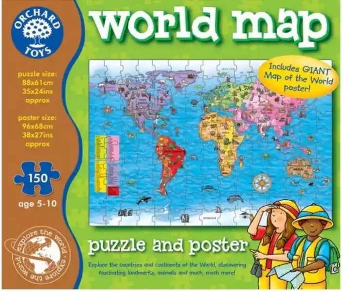 Puzzle Mapa Świata I Plakat