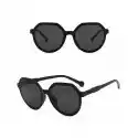 Duże Okulary Przeciwsłoneczne Czarne Lenonki Retro Stl14