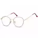 Okulary Oprawki Owalne Lenonki Optyczne 912F Złoto-Czerwone