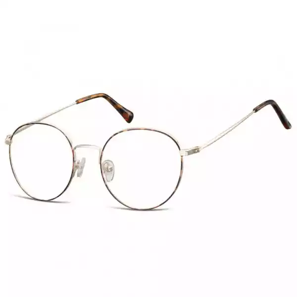 Okulary Lenonki Okrągłe Oprawki Optyczne 915H Złoto-Panterkowe
