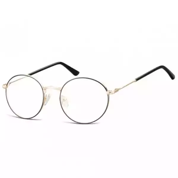 Lenonki Okrągłe Okulary Oprawki Optyczne 919A Złoto-Czarne