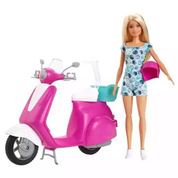 Lalka Barbie Na Skuterze Gbk85