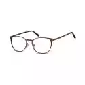 Okulary Oprawki Damskie Kocie Oczy Stalowe Sunoptic 992D Brazowe