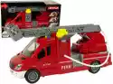 Import Leantoys Samochód Ciężarówka Straż Pożarna Czerwona Woda Dźwięki Światła