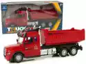 Import Leantoys Ciężarówka Wywrotka Czerwona Napęd Frykcyjny Światła Dźwięki