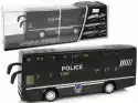 Import Leantoys Autobus Policyjny Dwupiętrowy Czarny Z Naciągiem Dźwięk