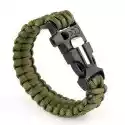 Giftworld Bransoletka Paracord 3W1 Army Green Survival