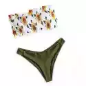 Strój Kąpielowy Dwuczęściowy Bikini Opaska Zielony