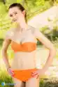 Sapphire Bikini Push Up Strój Kąpielowy Pomarańczowy