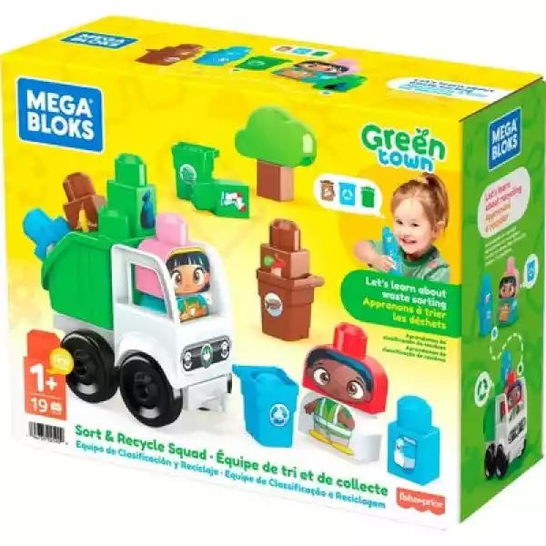 Klocki Plastikowe Mattel Mega Bloks Eko Śmieciarka Hdl06