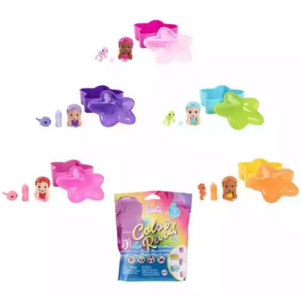 Lalka Barbie Color Reveal Bobas Kolorowa Syrenka Hcc97 (1 Lalka)