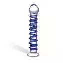 Glas Sexshop - Dildo Szklane - Glas Blue Spiral Glass Dildo - Online