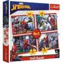 Trefl Puzzle Trefl Marvel Bohaterski Spider-Man 4W1 34384 (207 Element
