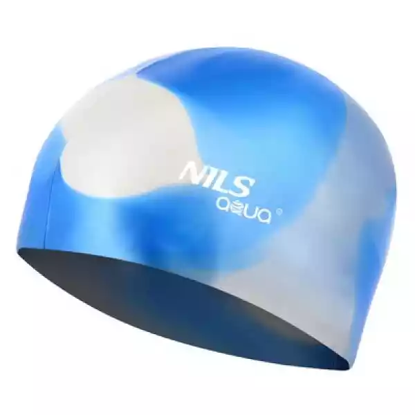 Czepek Nils Aqua Mx21 Biało-Niebieski
