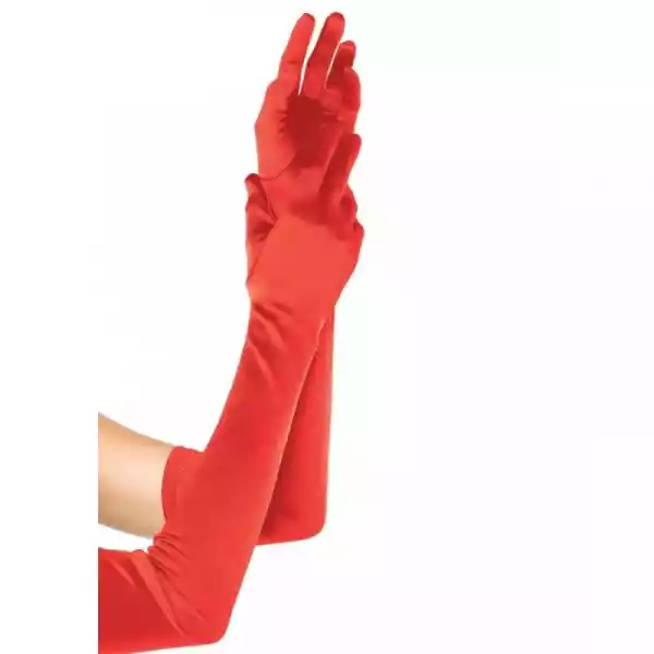 Satynowe Długie Rękawiczki W Kolorze Czerwonym Leg Avenue 