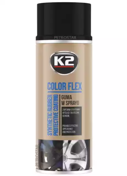 K2 Color Flex Guma W Sprayu 400Ml Czarny Połysk