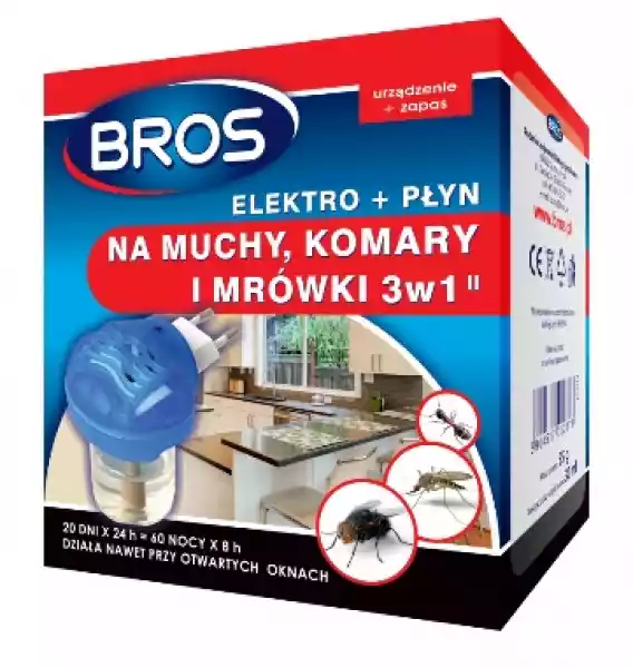 Bros Elektro Z Płynem Na Komary Muchy Mrówki 3W1 